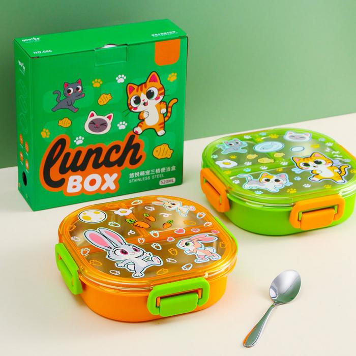 悠悅萌寵三格便當盒(5